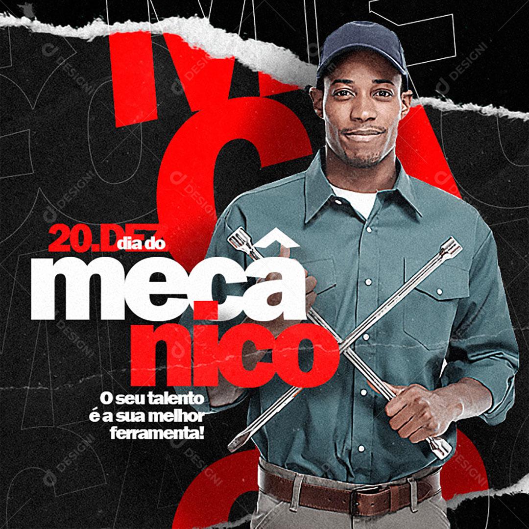 Post Feed Data Comemorativa Dia Do Mecânico 20 de Dezembro Social Media PSD Editável