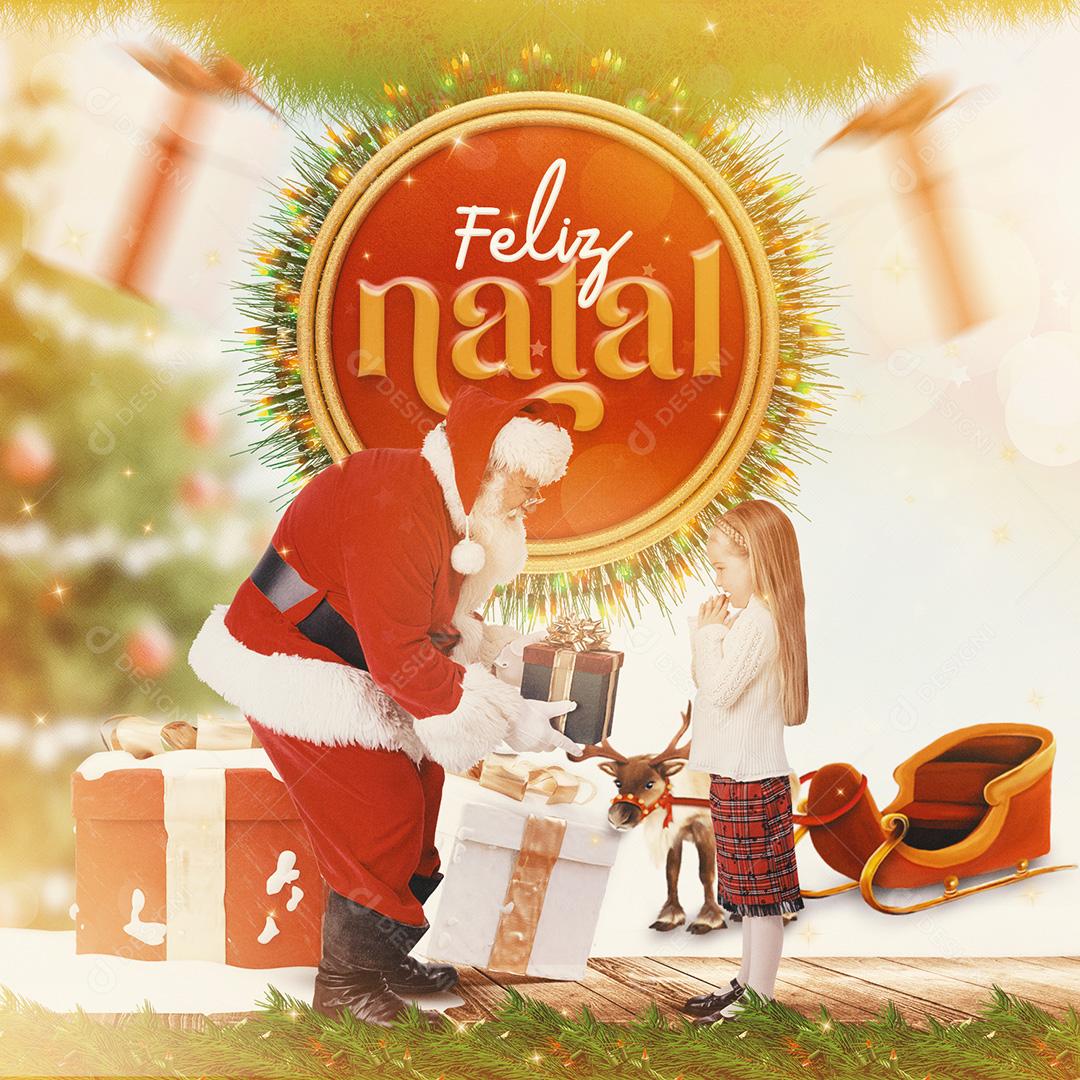 Post Feliz Natal Social Media PSD Editável
