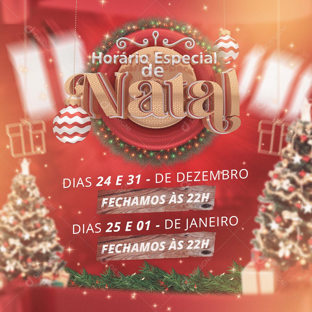 Post Natal Horário De Funcionamento Social Media PSD Editável