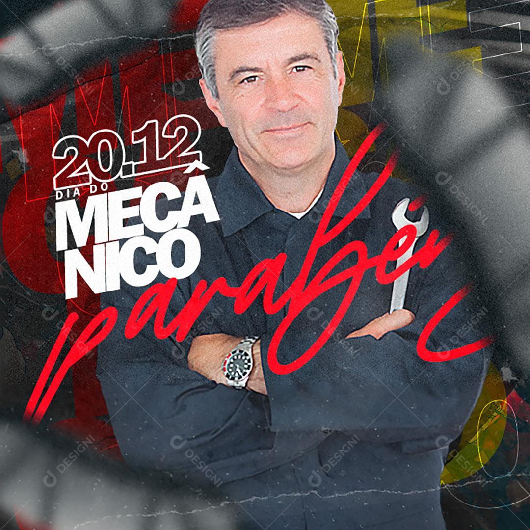 Social Media Dia Do Mecânico Parabéns Data Comemorativa PSD Editável