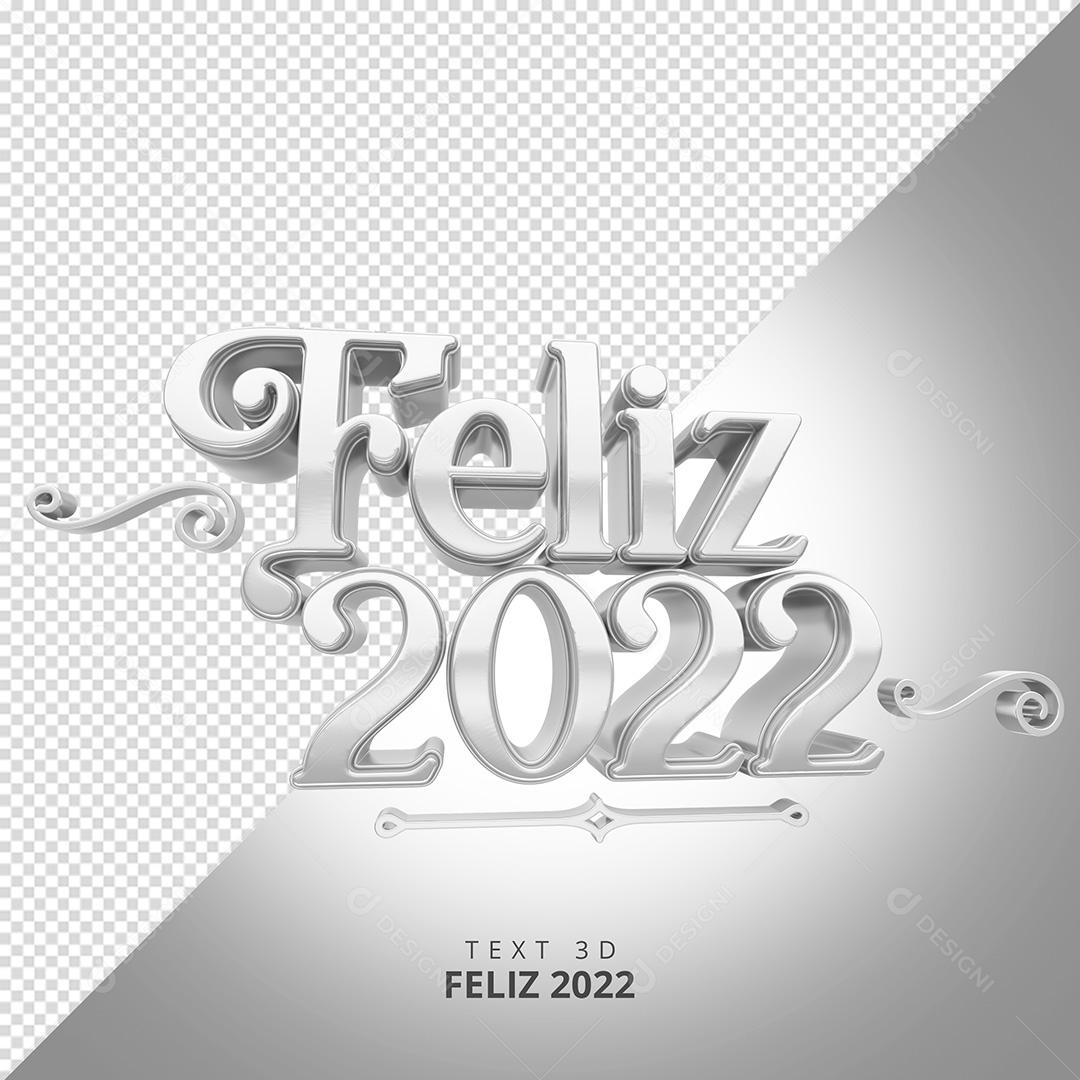 Texto 3D Feliz 2022 PNG Transparente Sem Fundo
