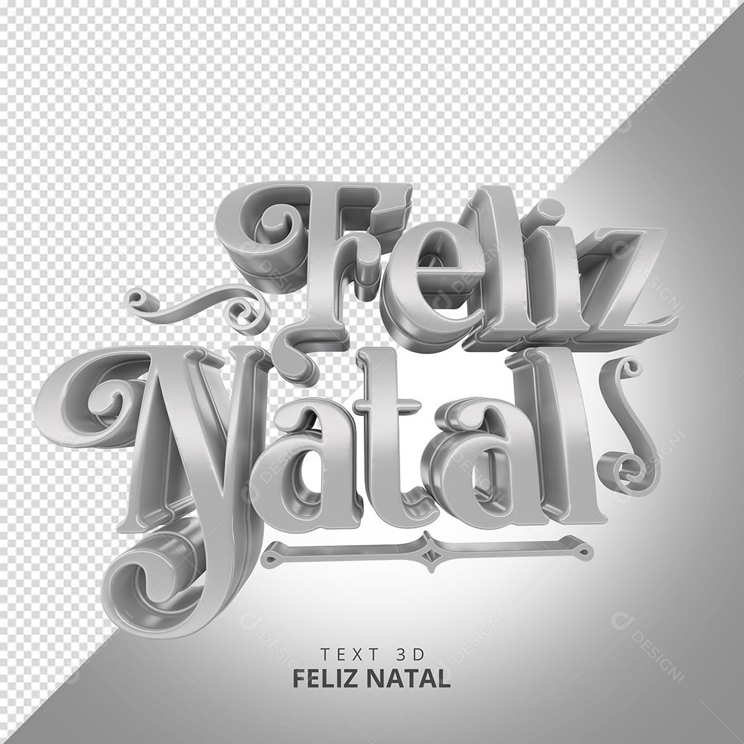Texto 3D Feliz Natal PNG Transparente Sem Fundo