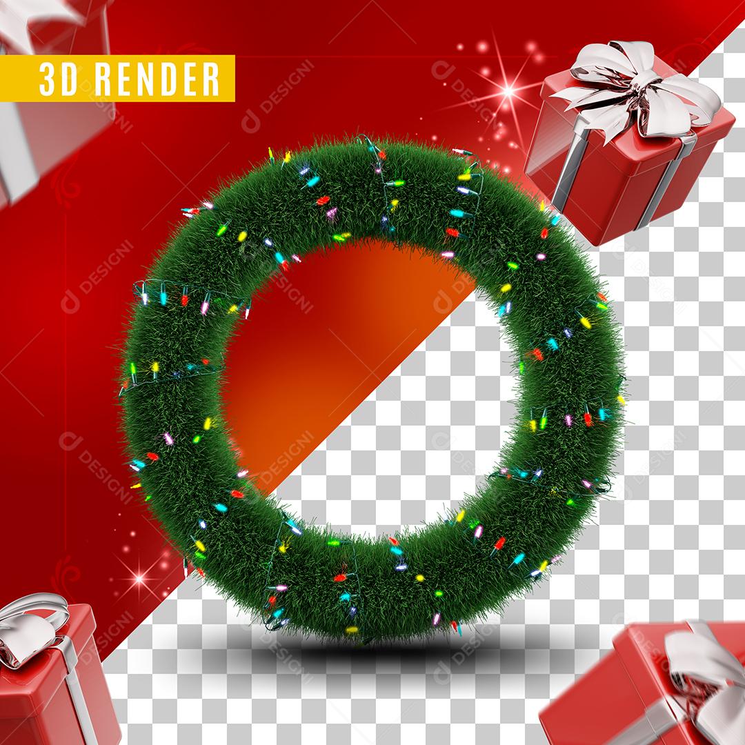 Selo 3D Decoração De  Natal Para Composição PSD Editável