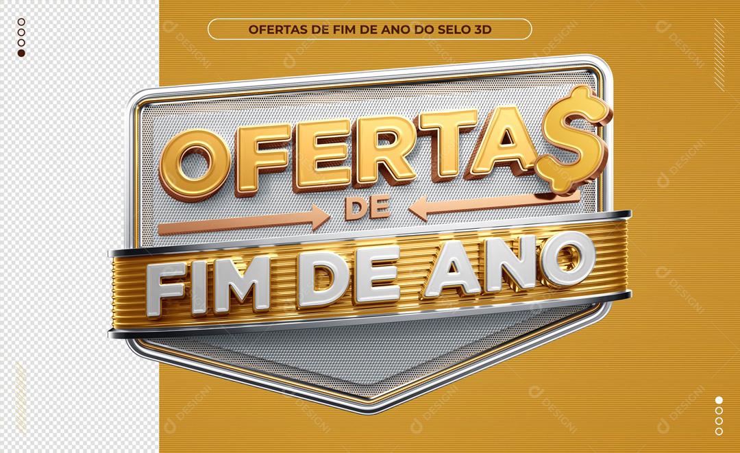 Selo 3D Para Composição Ofertas De Fim De Ano PSD Editável