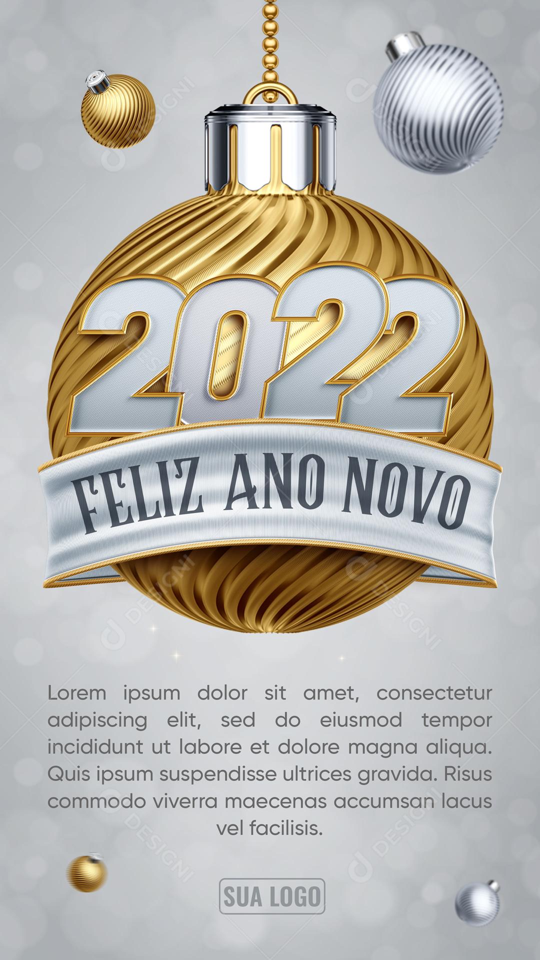 Feliz Ano Novo 2022 Boas Festas Social Media PSD Editável
