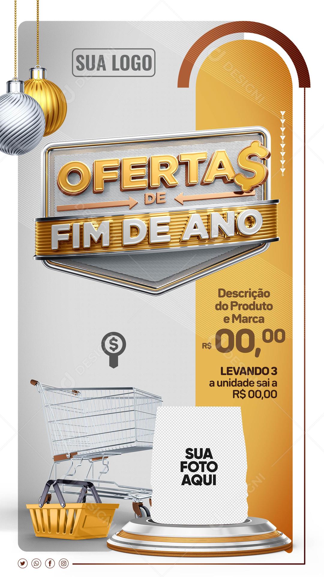 Ofertas De Fim De Ano Social Media PSD Editável