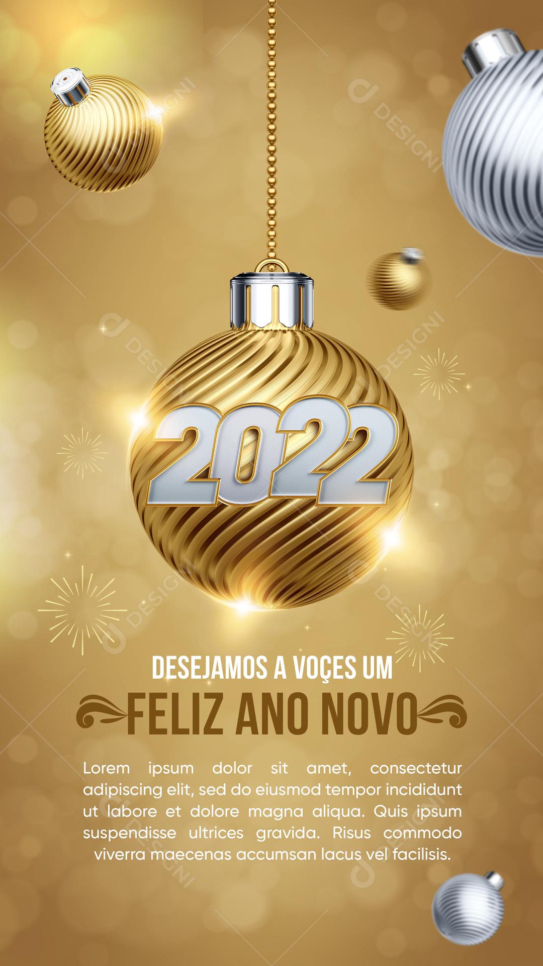 Desejamos A Vocês Um Ano Novo 2022 Social Media PSD Editável