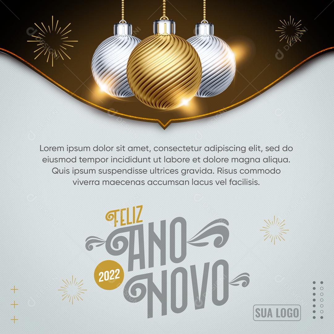 Feliz Ano Novo 2022 Boas Festas Social Media PSD Editável