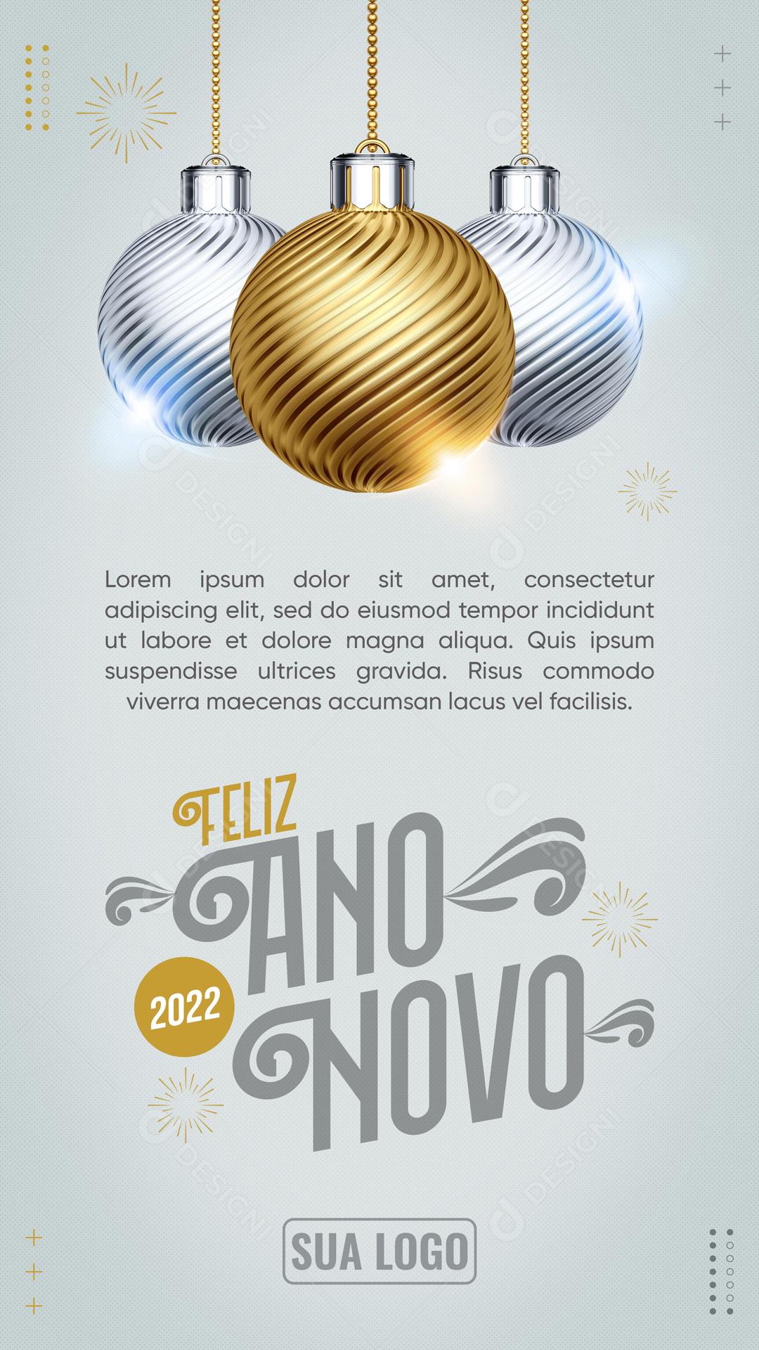 Feliz Ano Novo 2022 Boas Festas Social Media PSD Editável