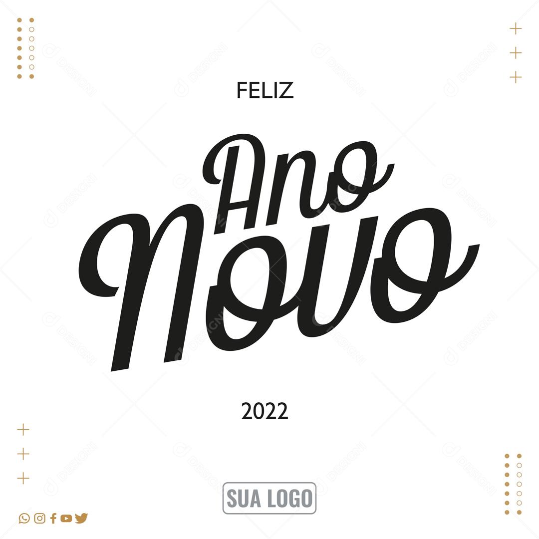 Feliz Ano Novo 2022 Boas Festas Social Media PSD Editável