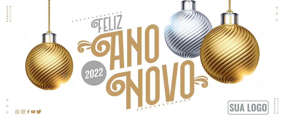 Feliz Ano Novo 2022 Boas Festas Social Media PSD Editável