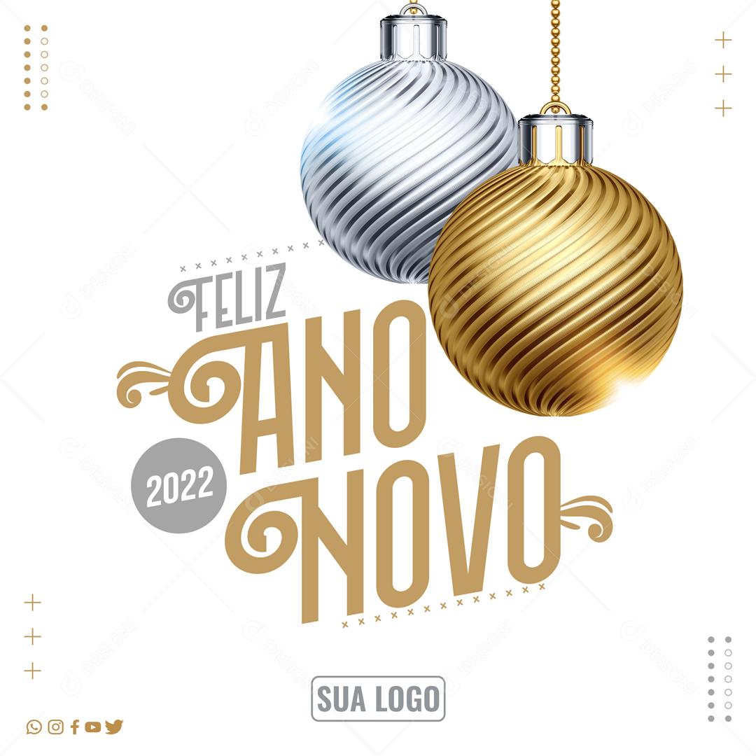 Feliz Ano Novo 2022 Boas Festas Social Media PSD Editável