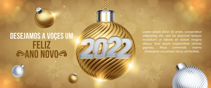 Feliz Ano Novo 2022 Boas Festas Social Media PSD Editável
