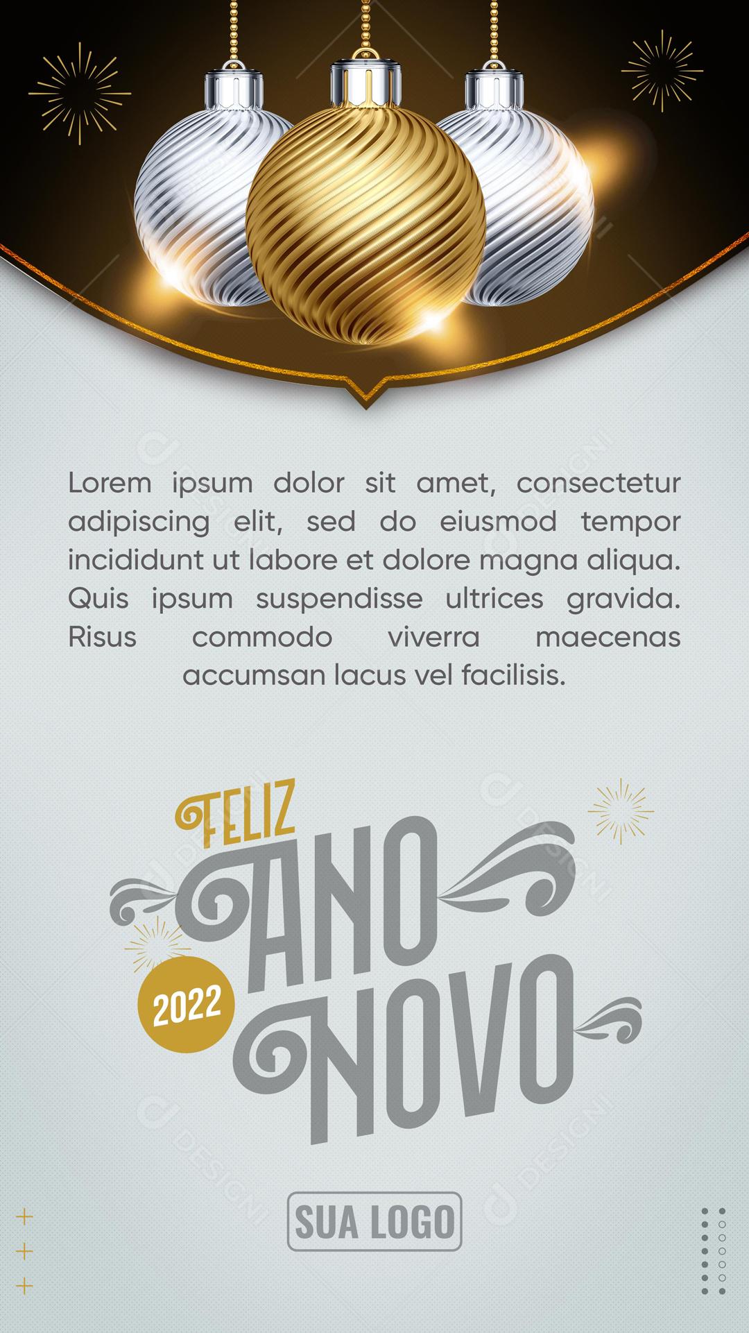 Feliz Ano Novo 2022 Boas Festas Social Media PSD Editável