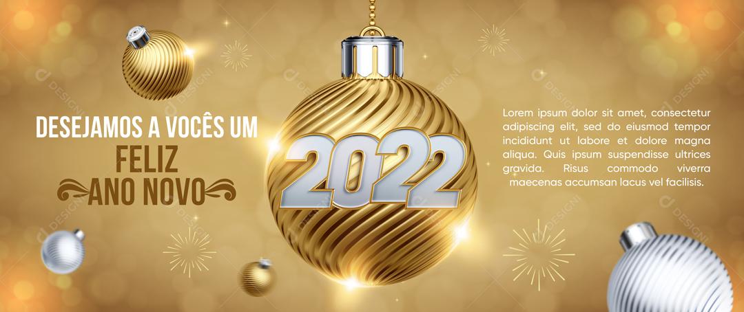 Feliz Ano Novo 2022 Boas Festas Social Media PSD Editável