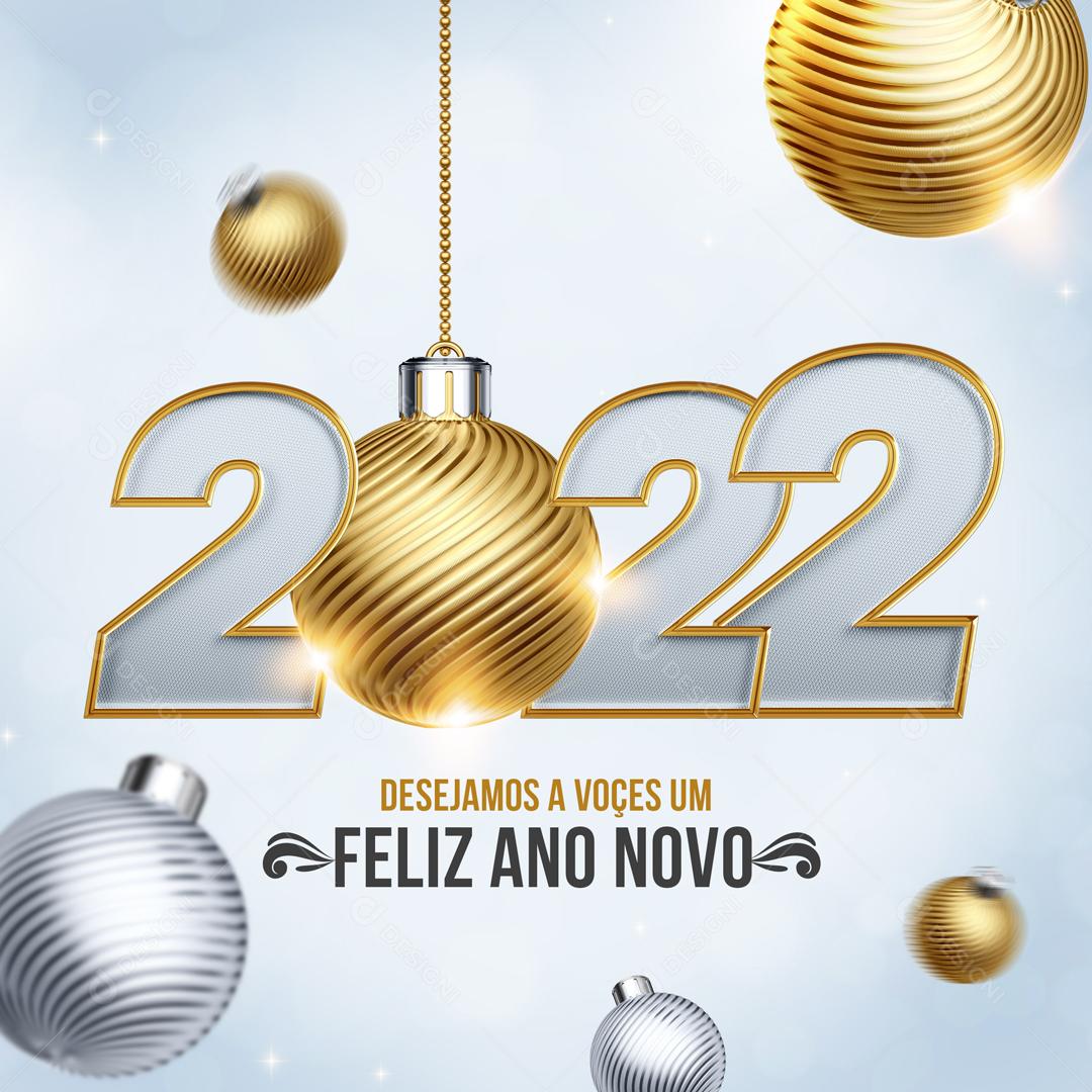 Feliz Ano Novo 2022 Boas Festas Social Media PSD Editável