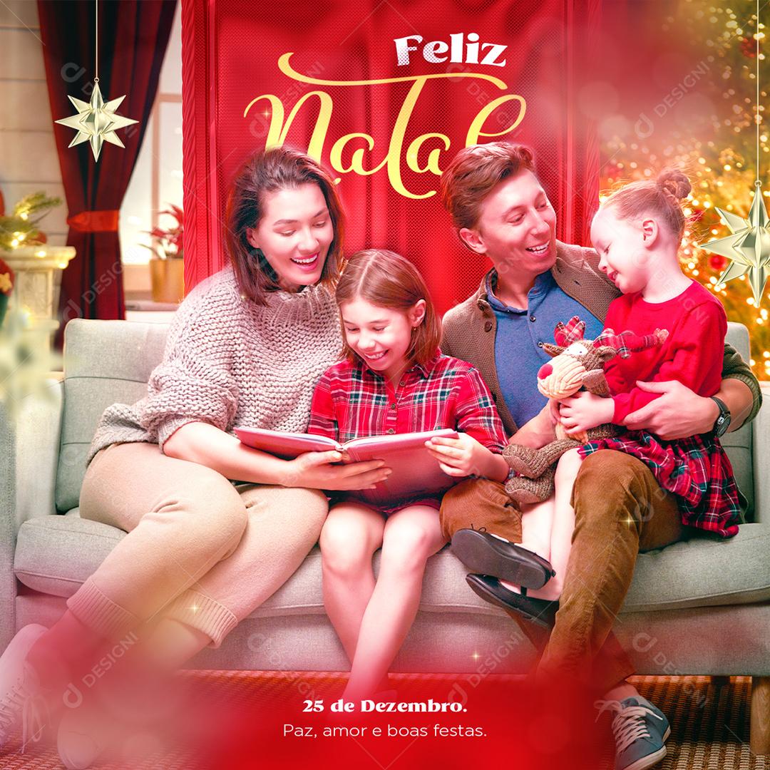 Social Media Feliz Natal Paz Amor E Boas Festa 25 De Dezembro PSD Editável