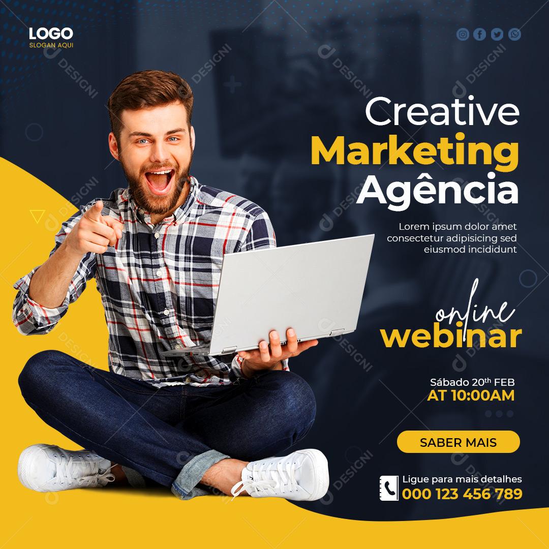 Creative Marketing Agência Online Webinar Social Media PSD Editável