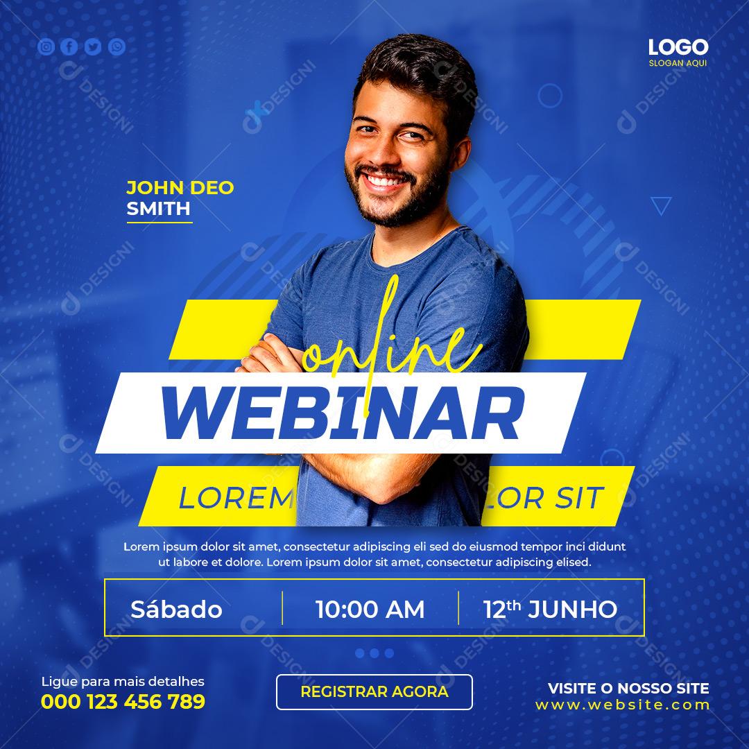 Social Media Webinar Online Agência PSD Editável