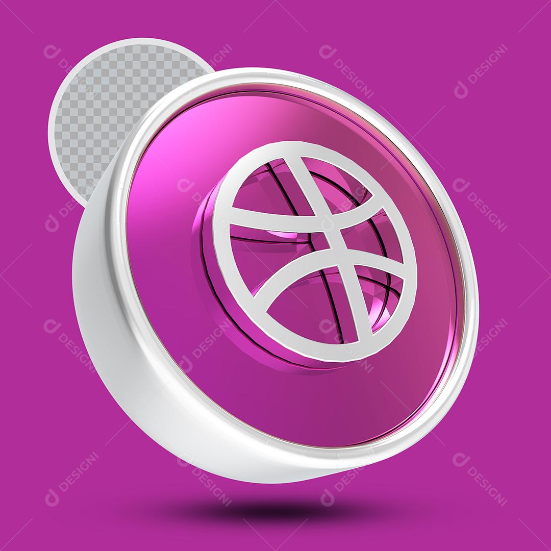 Ícone 3D Rosa Para Composição PNG Transparente Sem Fundo