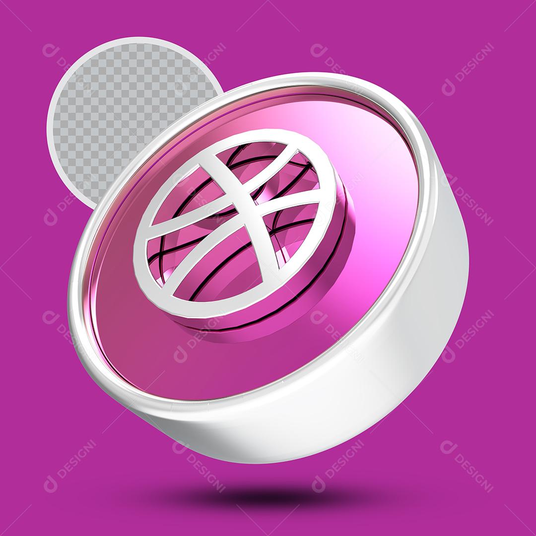 Ícone 3D Rosa Para Composição PNG Transparente Sem Fundo