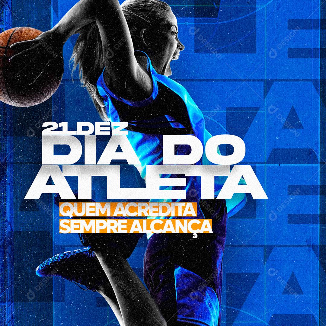 Dia Do Atleta 21 Dezembro Parabéns Social Media PSD Editável