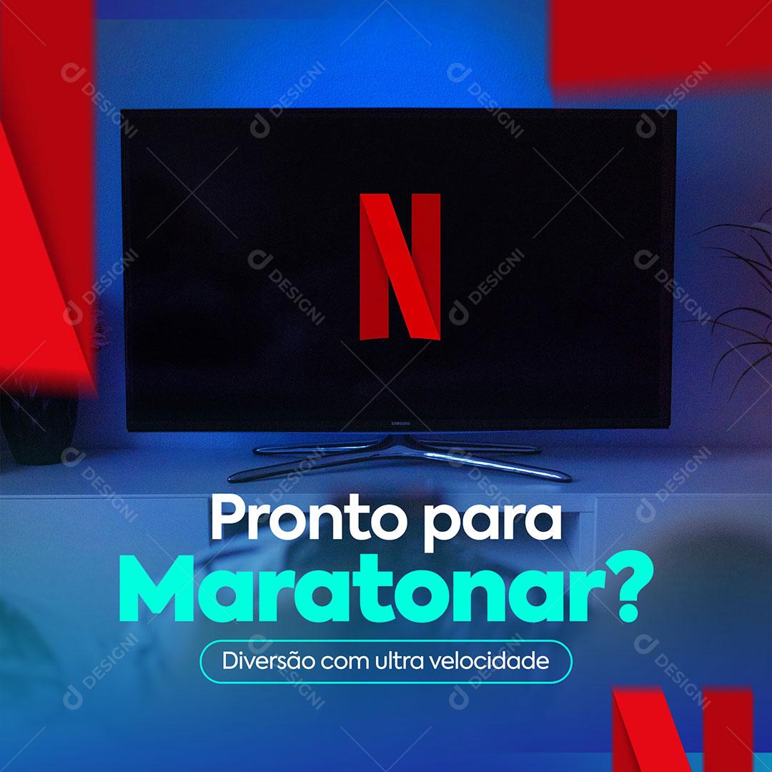 Social Media Provedor De Internet Para Maratonar Netflix PSD Editável