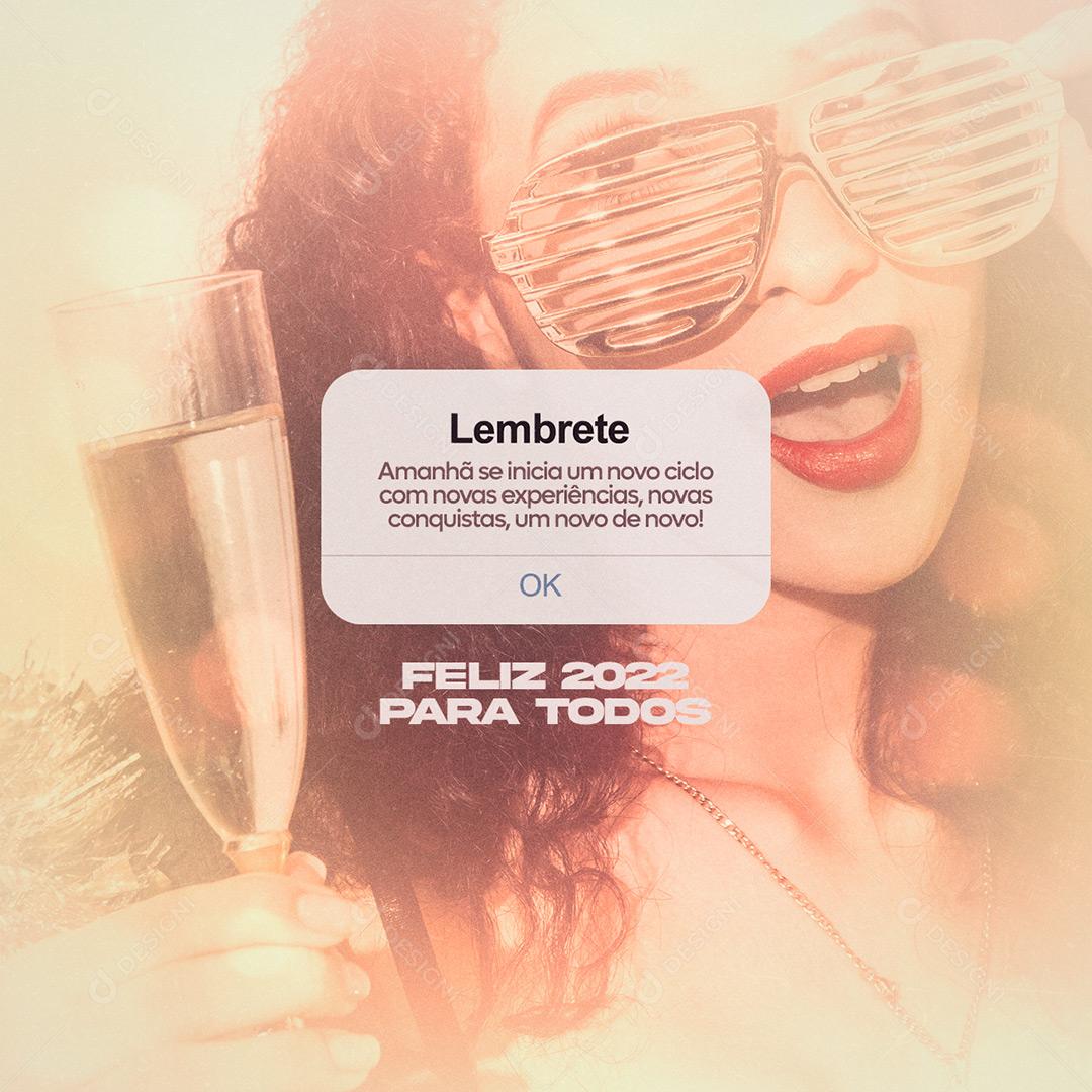 Social Media Feliz 2022 Para Todos Ano Novo Datas Comemorativas PSD Editável