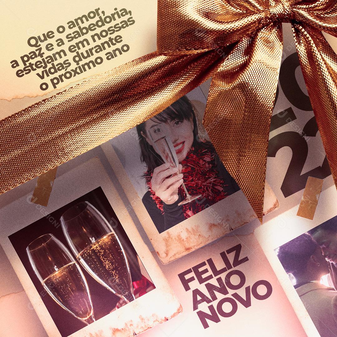 Feliz Ano Novo Que A Paz E Sabedoria Esteja Em Suas Vidas Social Media PSD Editável