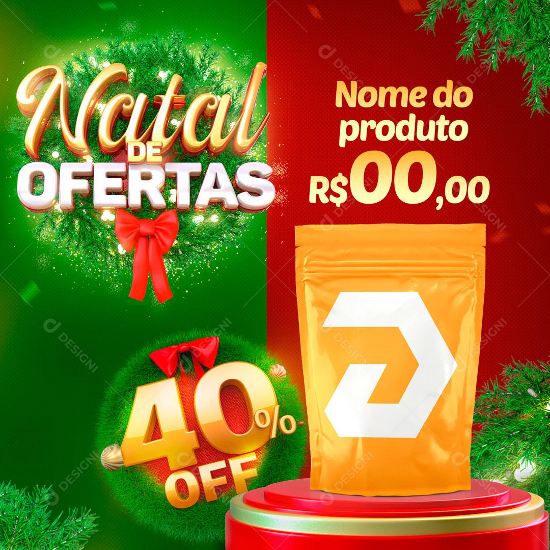 Social Media Template Natal de Ofertas Pódio Produto PSD Editável