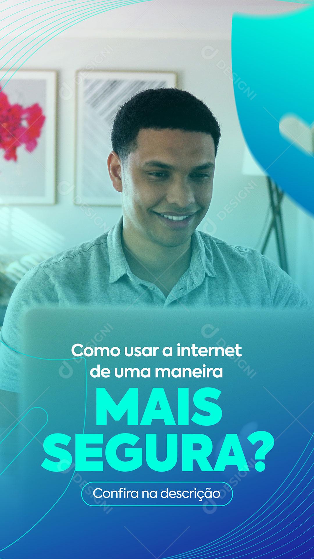 Social Media Provedor De Internet Mais Segurança Story PSD Editável