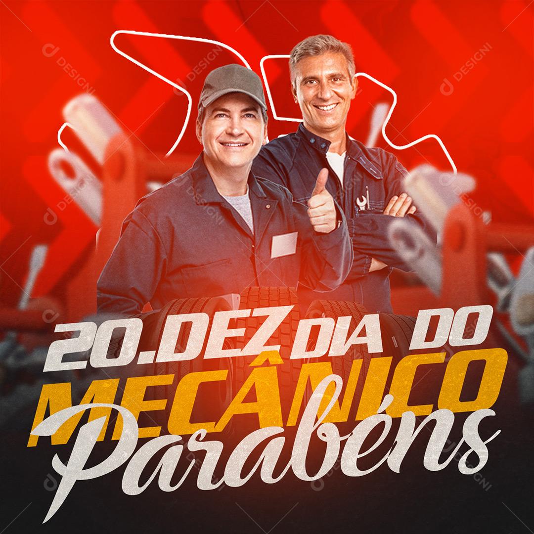 Social Media Mechanic's Day December 20 Editable PSD