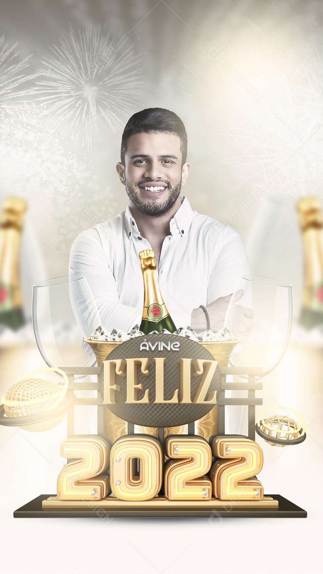 Flyer Avine Feliz 2022 Social Media PSD Editável