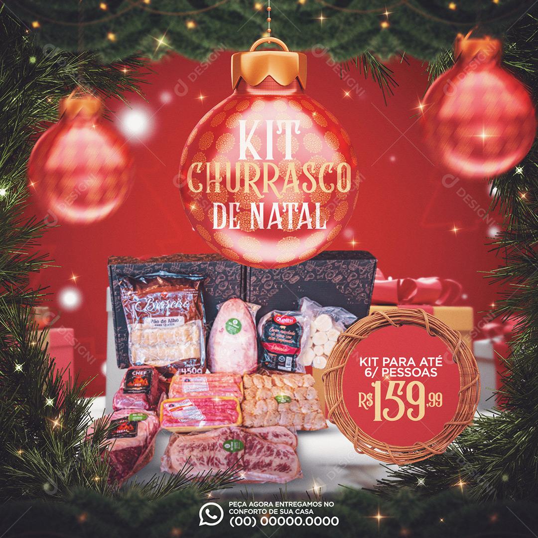Social Media Kit Churrasco De Natal PSD Editável