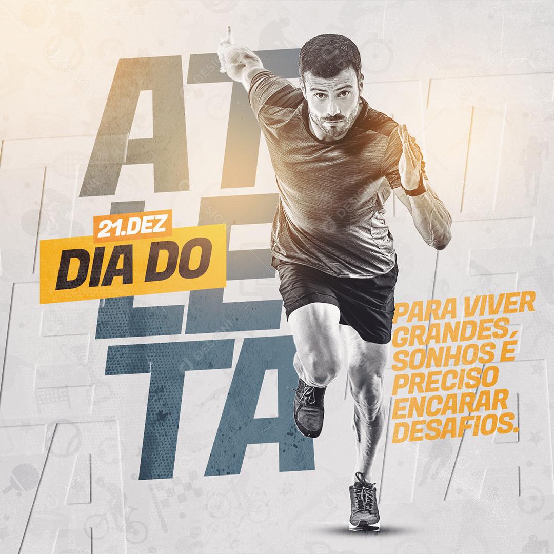 Dia Do Atleta 21 Dezembro Social Media PSD Editável