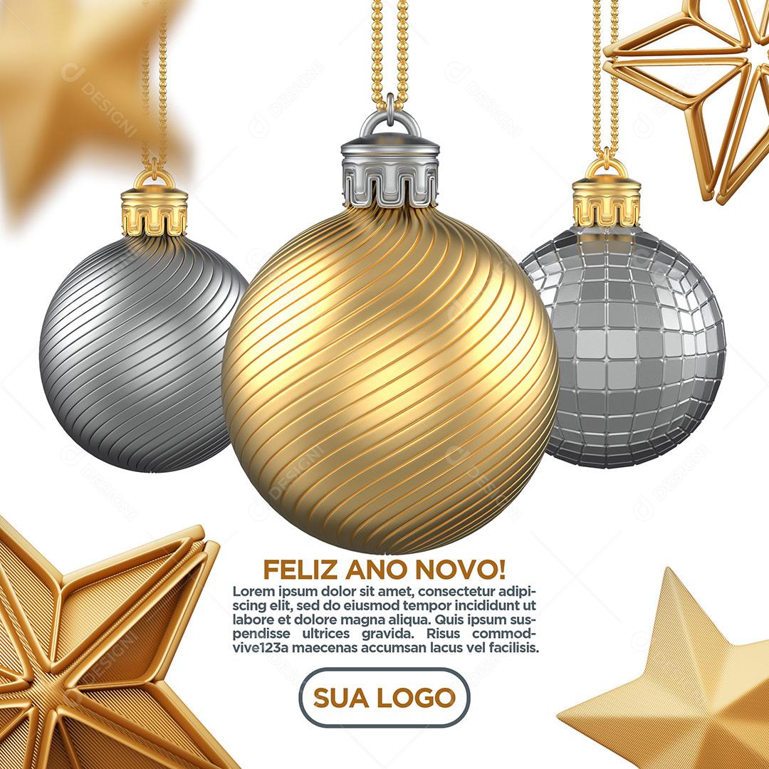 Social Media Ano Novo PSD Editável