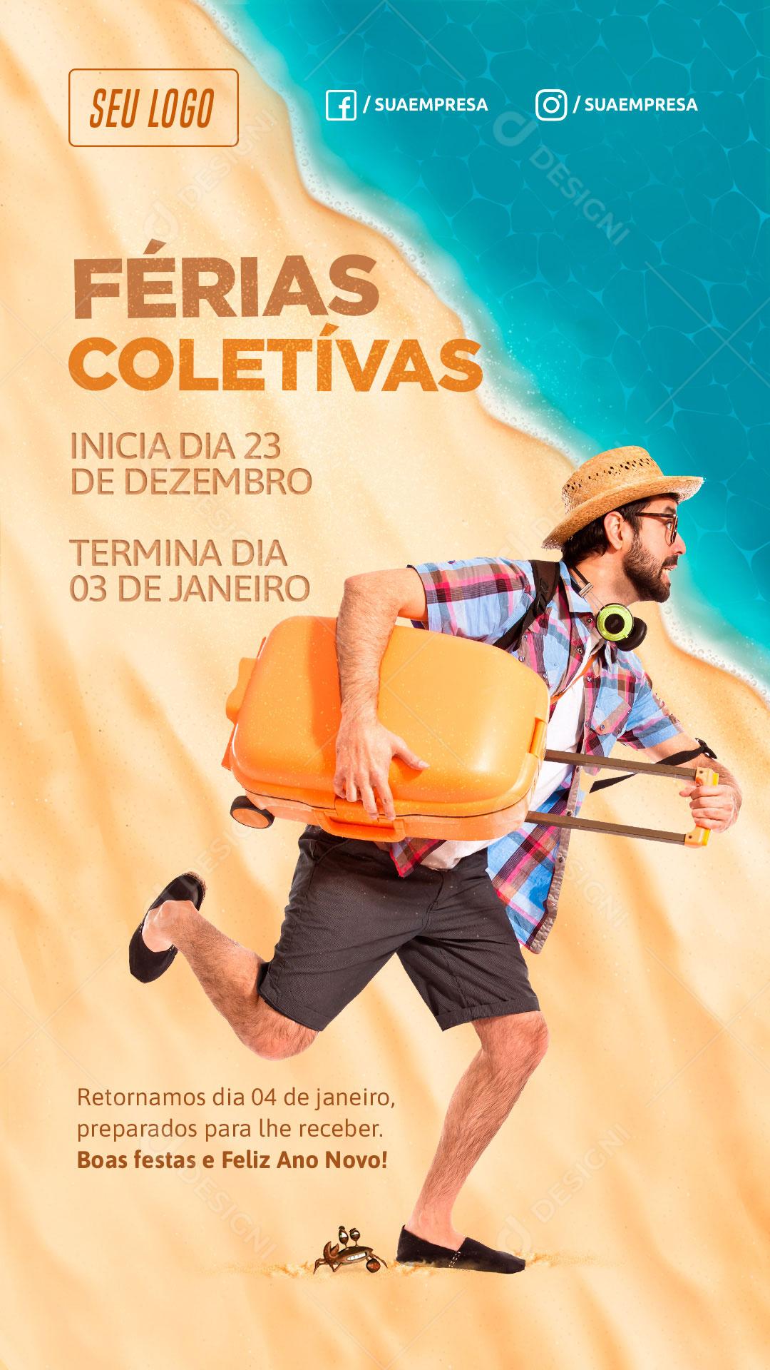 Social Media Férias Coletivas Viagem Família Story PSD Editável