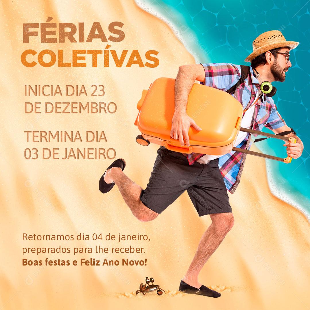 Social Media Férias Coletivas Viagem Família PSD Editável