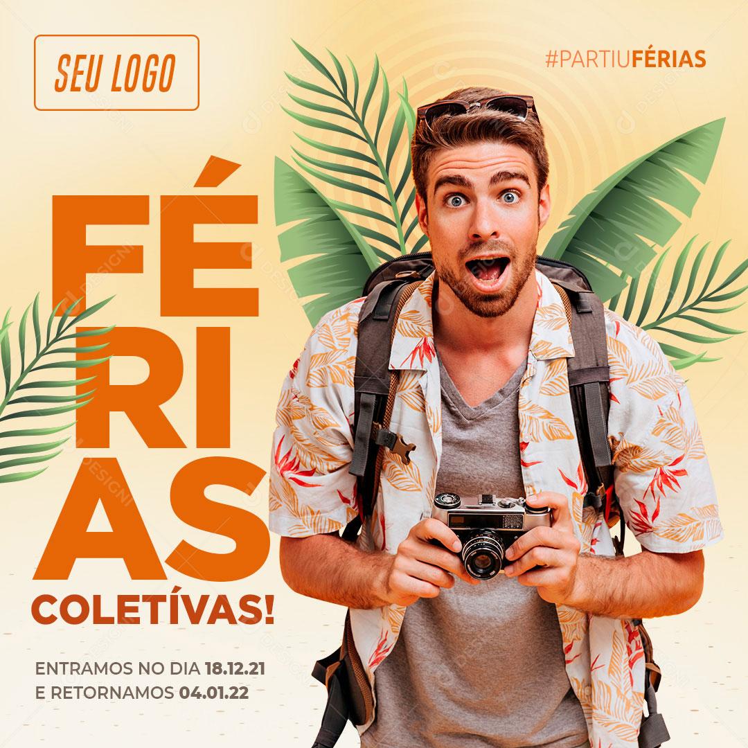 Social Media Férias Coletivas Viagem Família PSD Editável