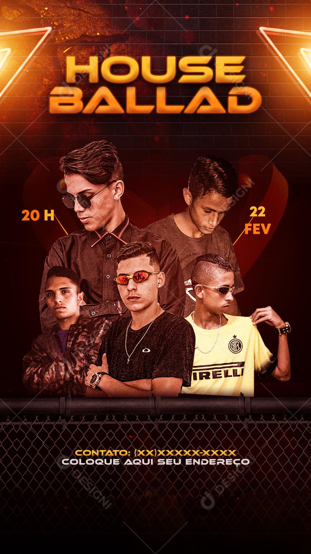 Flyers House Ballad Agendas Social Media PSD Editável