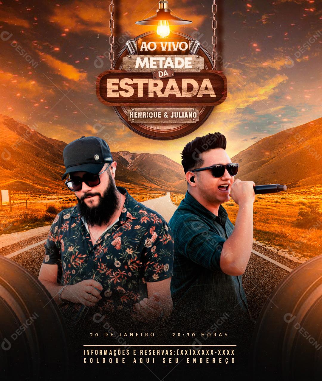 Flyers Metade Da Estrada Agendas Social Media PSD Editável