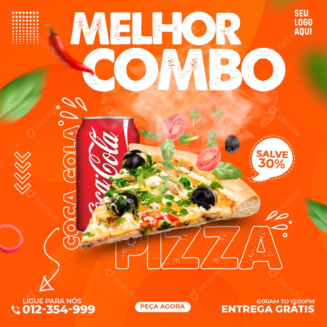 Post Feed Pizzaria Melhor Combo Pizza PSD Editável