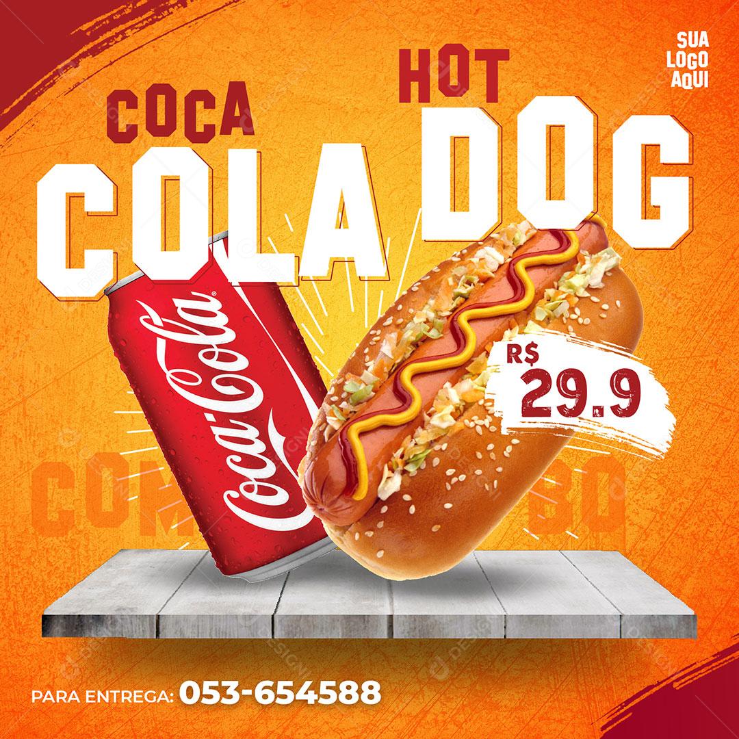 Post Feed Lanchonete Melhor Combo HotDog PSD Editável