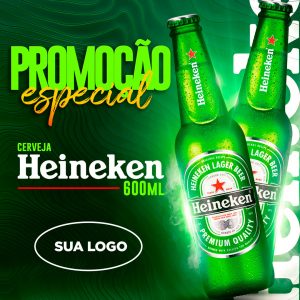Promoção especial Heineken 600ml Social Media PSD Editável