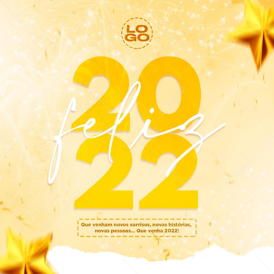 Social Media Feliz 2022 PSD Editável