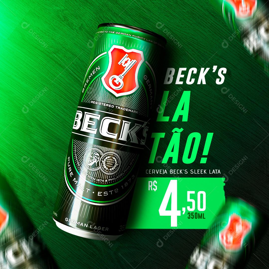 Bebidas Beck´S Latão 350 Ml Social Media PSD Editável