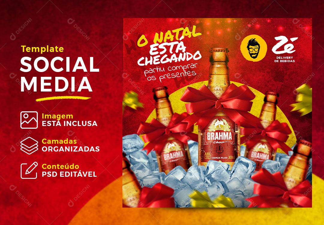 O Natal Esta Chegando Partio Comprar Os Presentes Social Media PSD editável