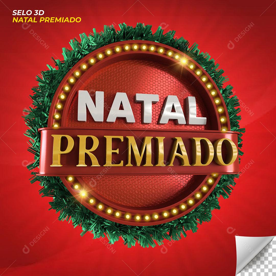 Natal Premiado Selo 3D Para Composição PSD