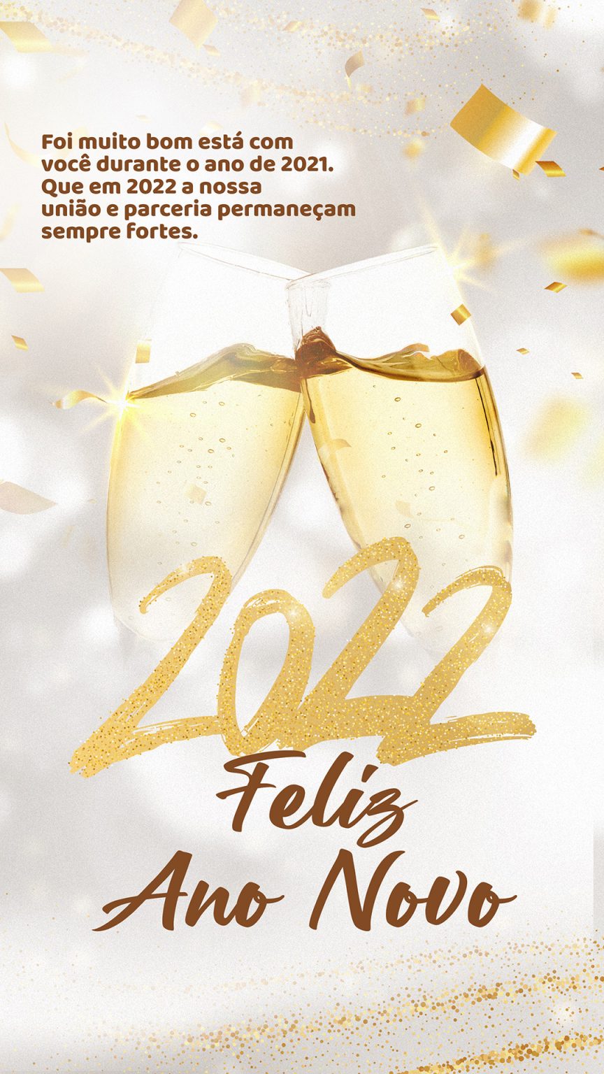 2022 Feliz Ano Novo Social Media PSD Editável