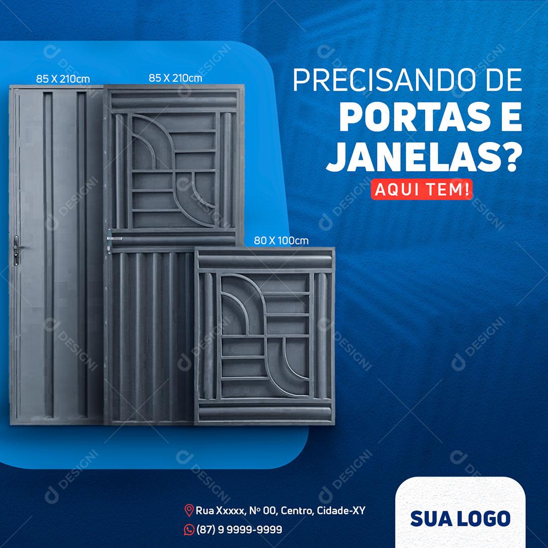 Post Para Materiais De Construção Portas Janelas PSD Editável